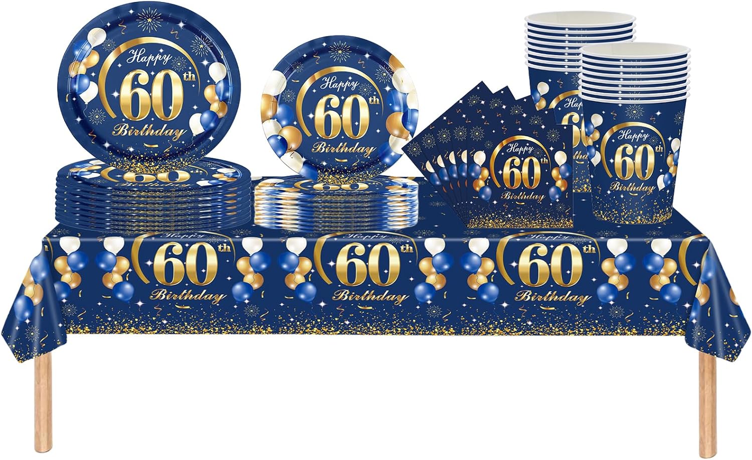 Table Number Gold - زينة عيد ميلاد 60 باللون الأزرق